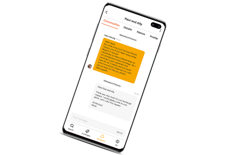 Die HomeExchange-App kontaktiert andere Mitglieder der Community, um Ihren n&auml;chsten Haustausch zu organisieren